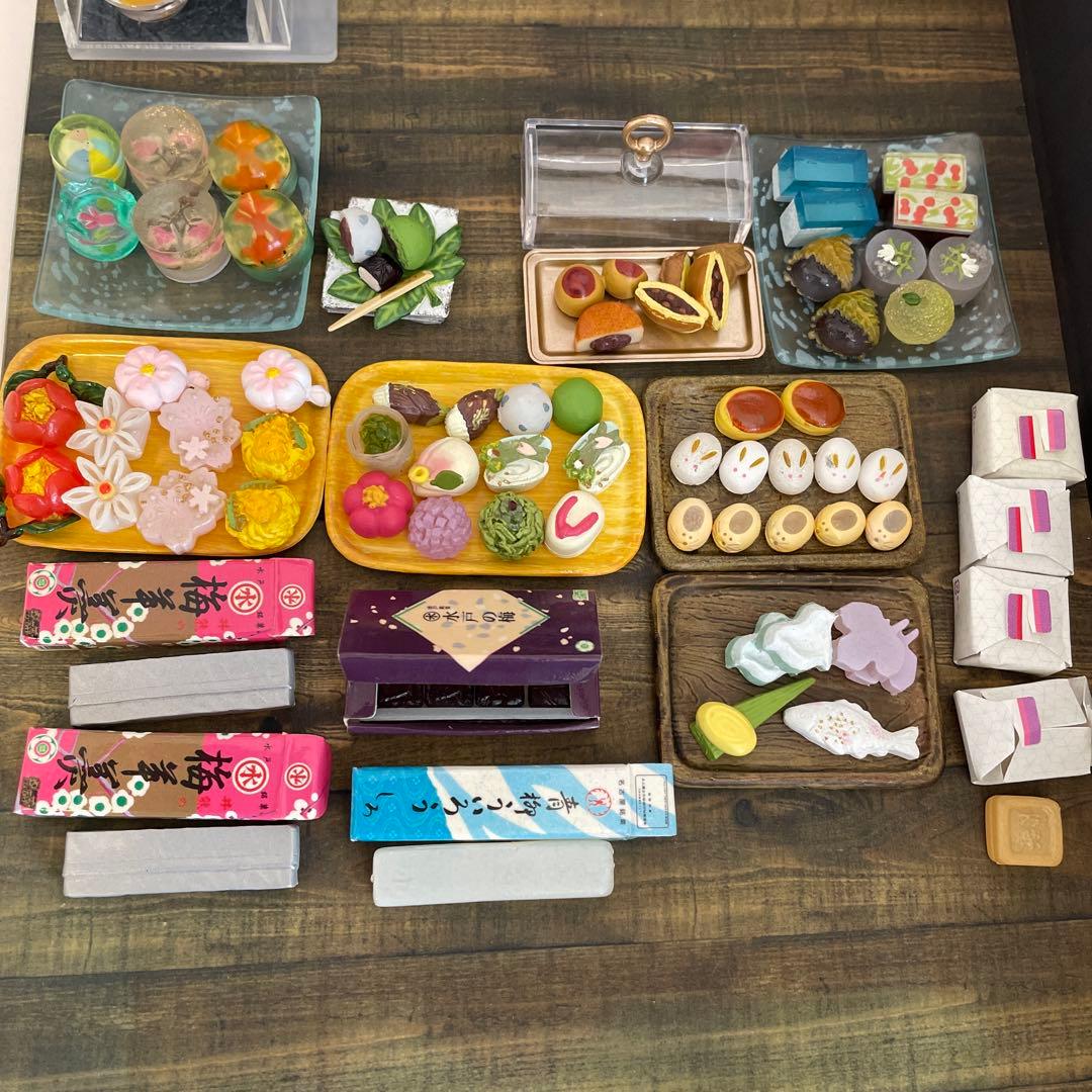 リーメント ぷちサンプル ミニチュア ケースと背景付●京都の和菓子屋 和風 土産