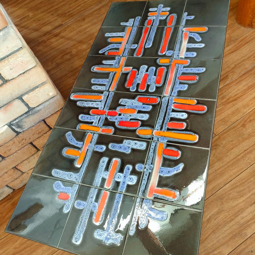 1960年代 ベルギー コーヒーテーブル 北欧モダン タイルトップ ヴィンテージ