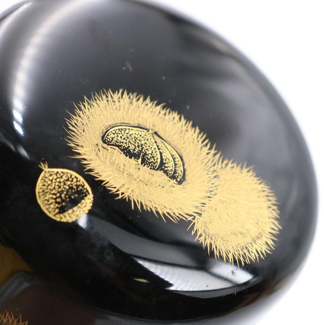 鳳山作 栗沈金 棗 茶道具 共箱共布　C813　N1