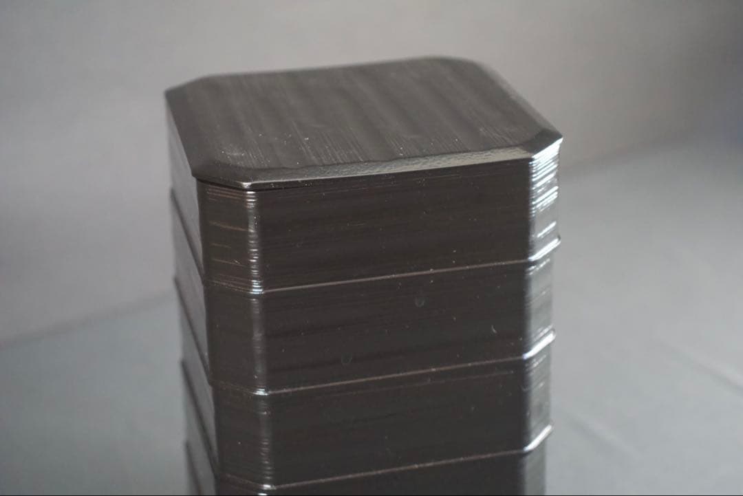 漆匠 鈴木表朔造 一閑塗縁高重 共箱 茶道具 懐石 美品