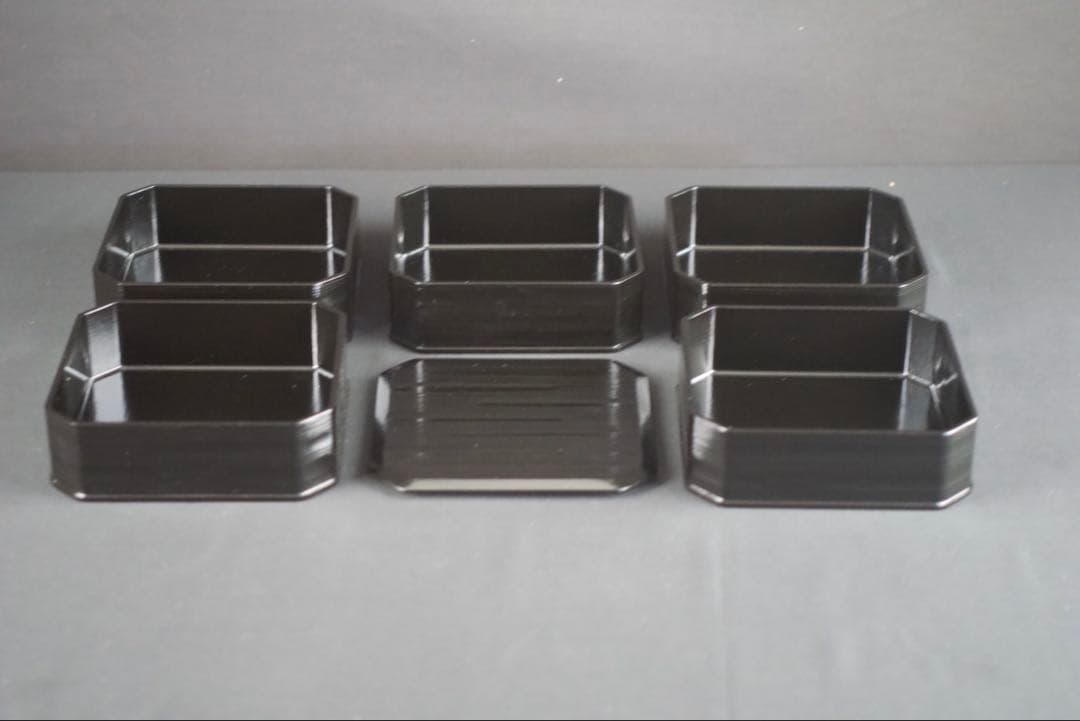 漆匠 鈴木表朔造 一閑塗縁高重 共箱 茶道具 懐石 美品