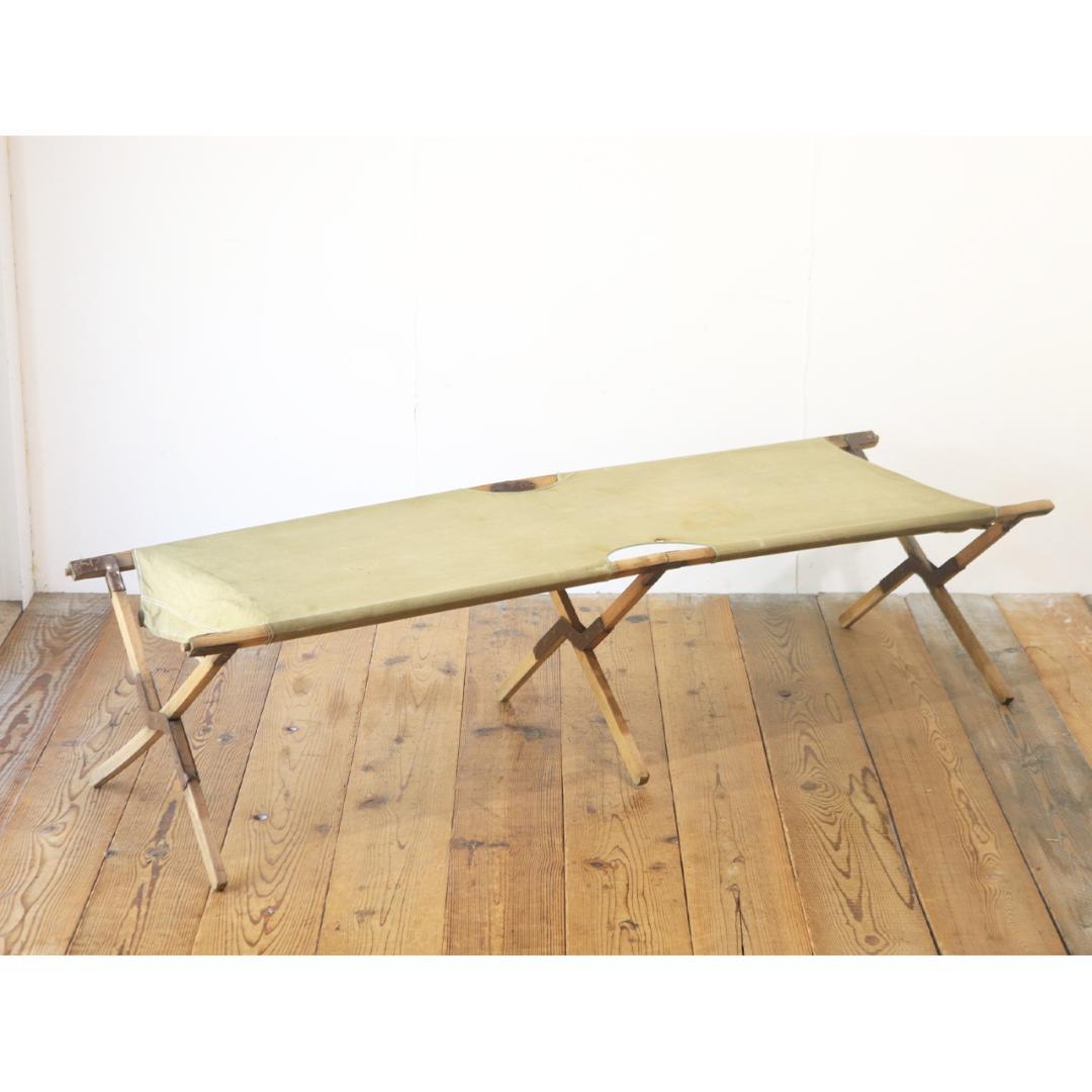 ヴィンテージ 軍用ベッド フォールディングコット ミリタリー オブジェ