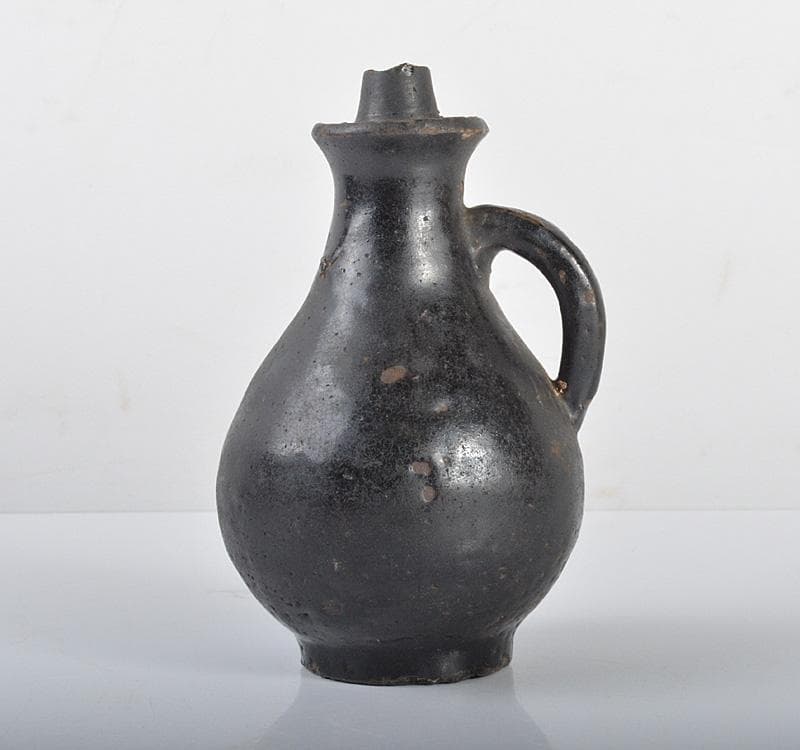 朝鮮美術　李朝　黒釉　執壷　水注　V R4220