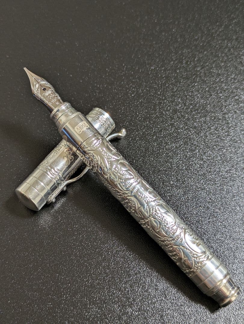 ヤード・オ・レッド万年筆スターリングシルバー バイスロイビクトリアンポケット