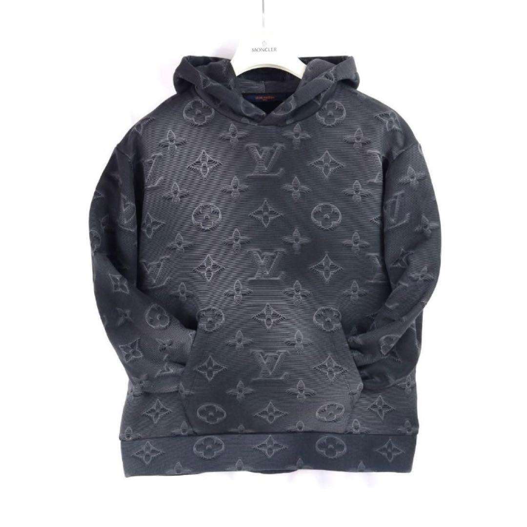 ふるやん‼️ ルイヴィトン立体3Dモノグラムプルオーバーパーカー スウェット