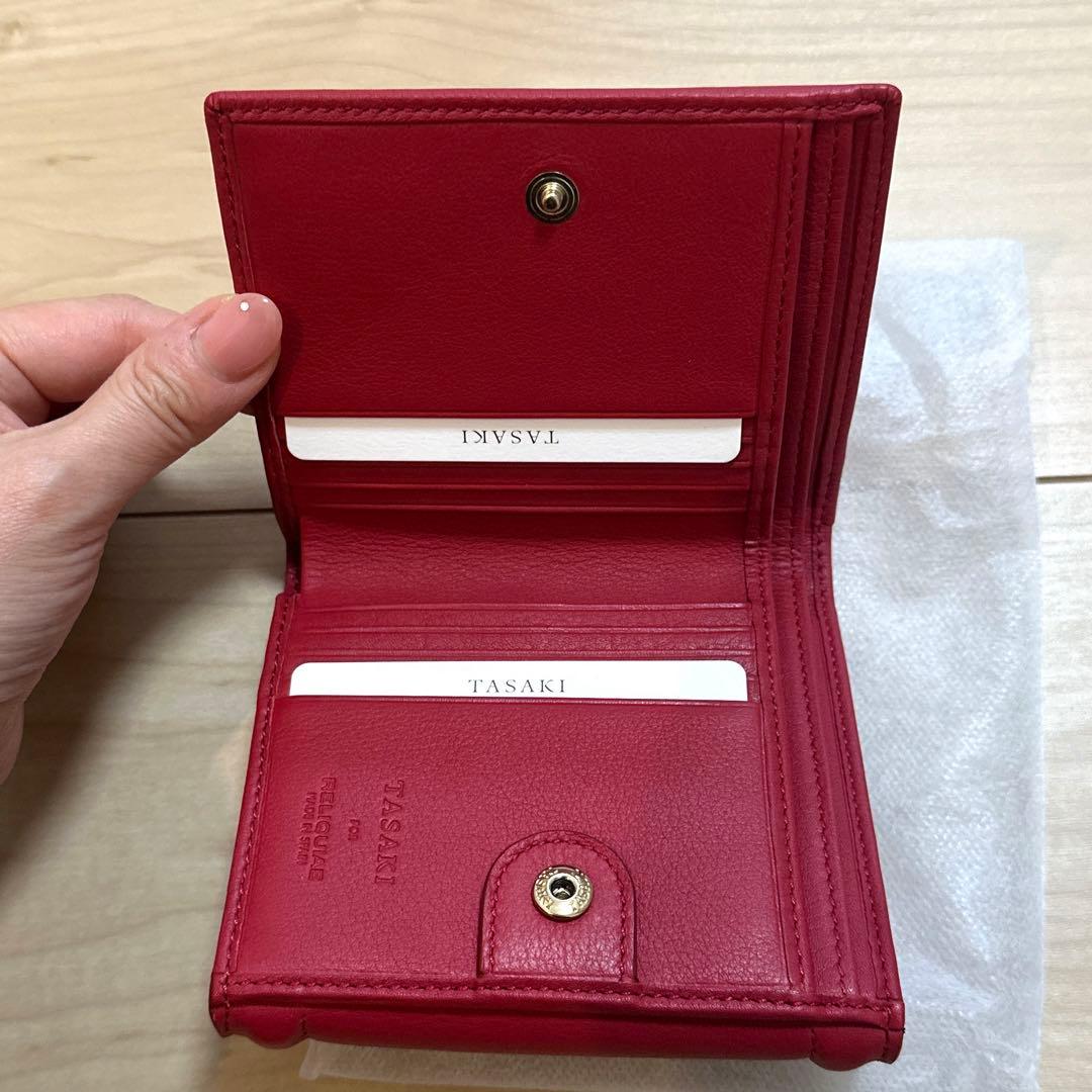 新品未使用●TASAKI レザー財布　レッド