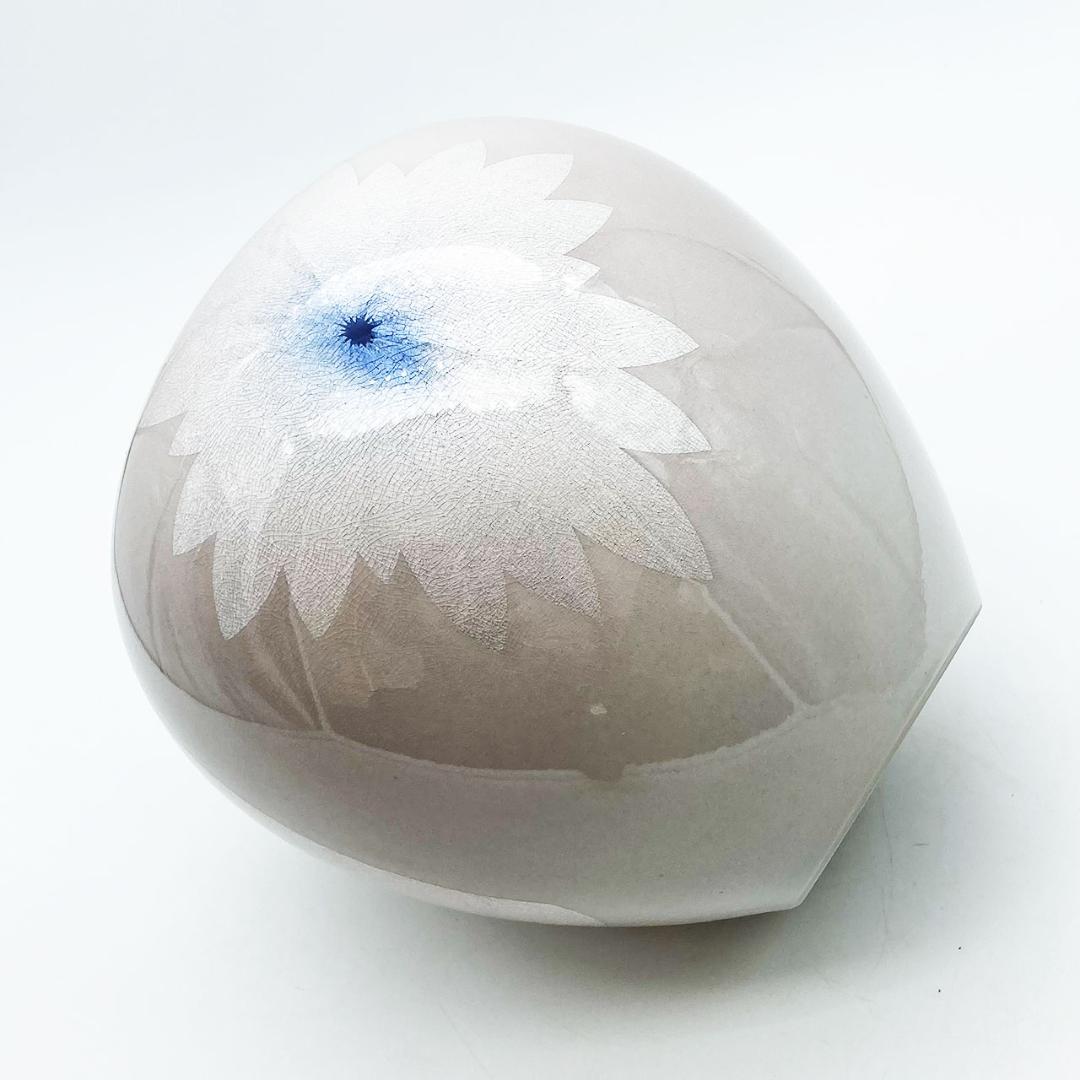 九谷焼 石川県指定無形文化財 中田一於 淡桜釉裏銀彩 花文 壷 花瓶 作家