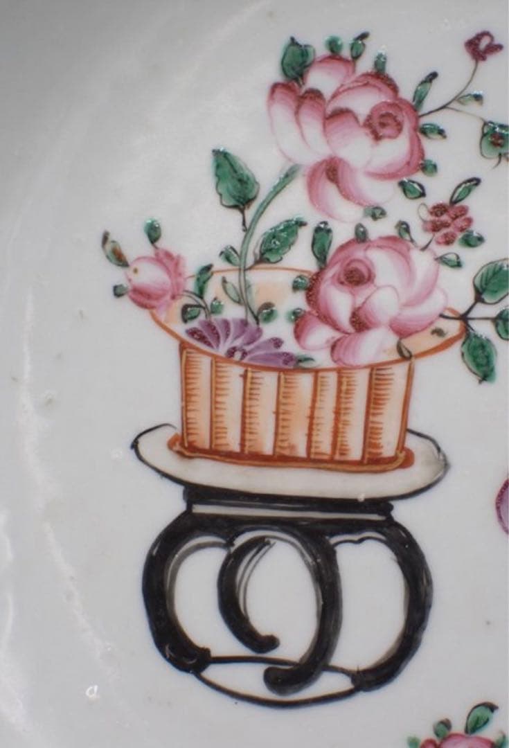 中国古美術品　清の乾隆時代　粉彩皿　本物保証 23cm