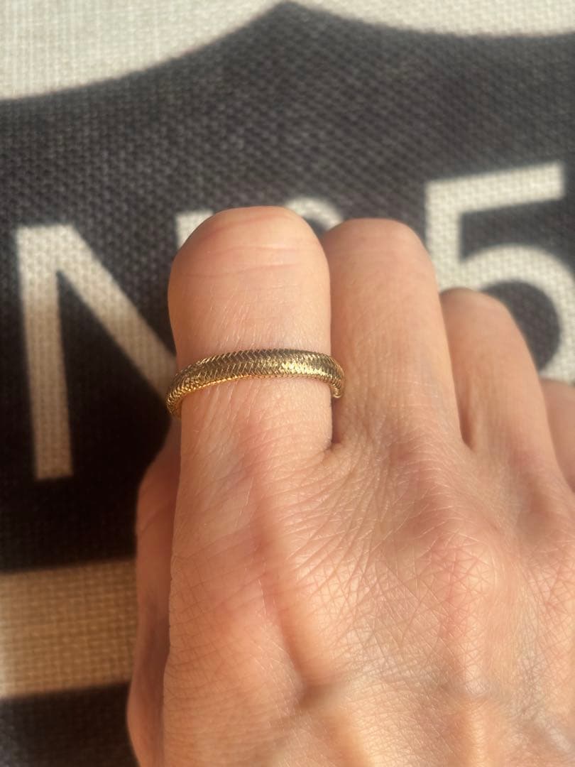 K18 YGデザインフリーリング