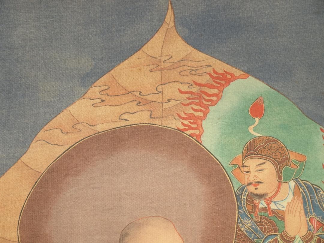 人物図 中国丁雲鵬　 明時代 肉筆保證 唐物唐本　掛け軸 BD820C11-4