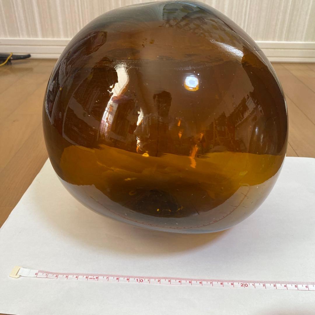 ガラス玉　浮き玉　茶色