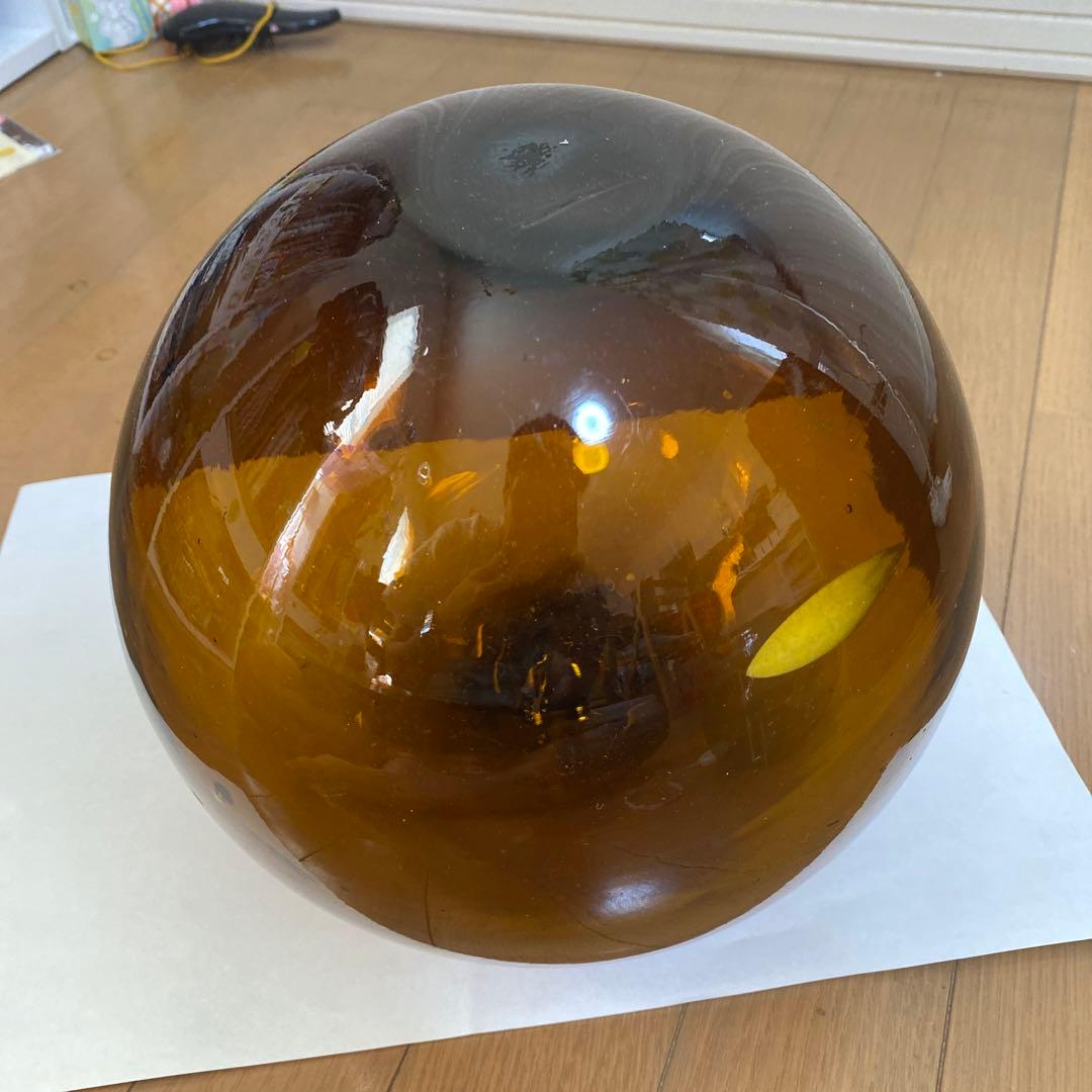 ガラス玉　浮き玉　茶色
