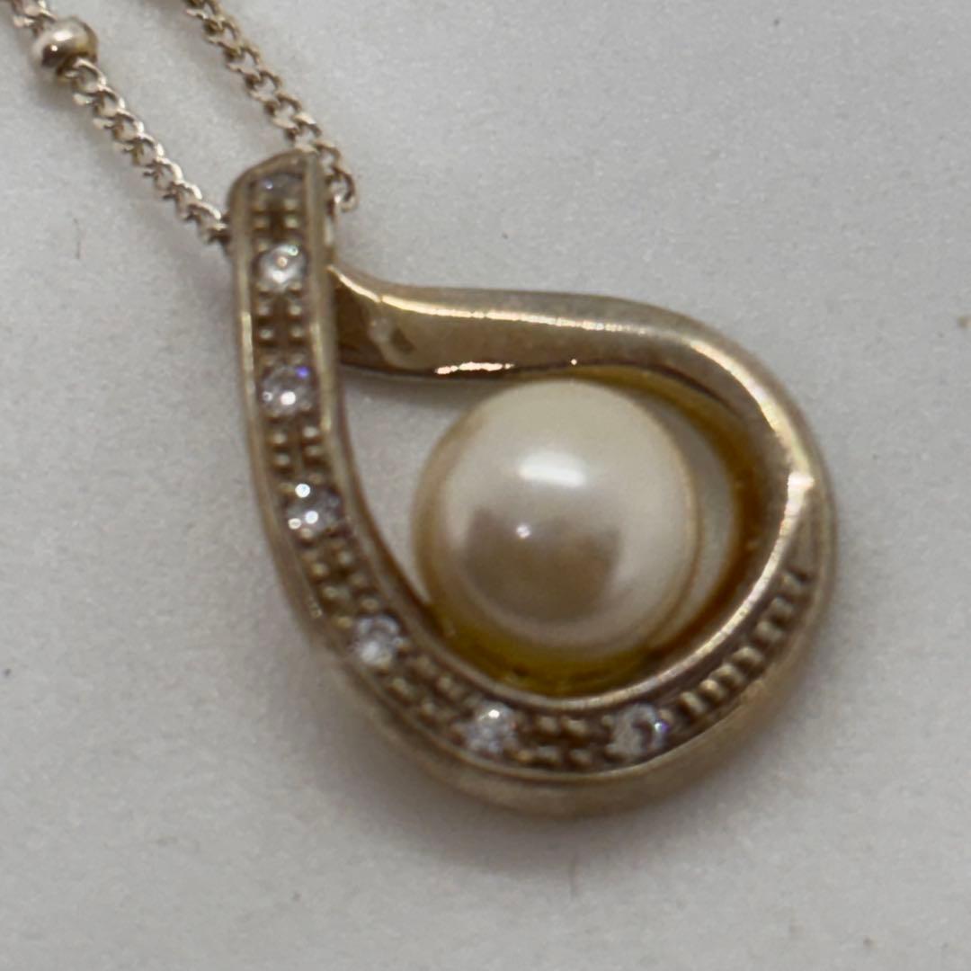 052904 シルバー　本真珠　ブローチ　ネックレス　セット