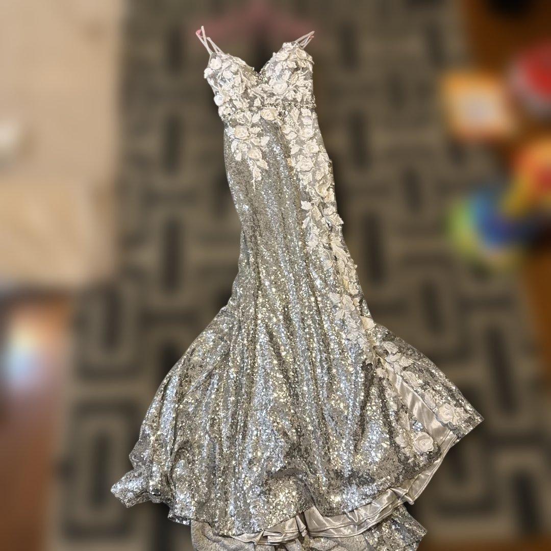 JEAN MACLEAN シルバーマーメイドドレス　スパンコール