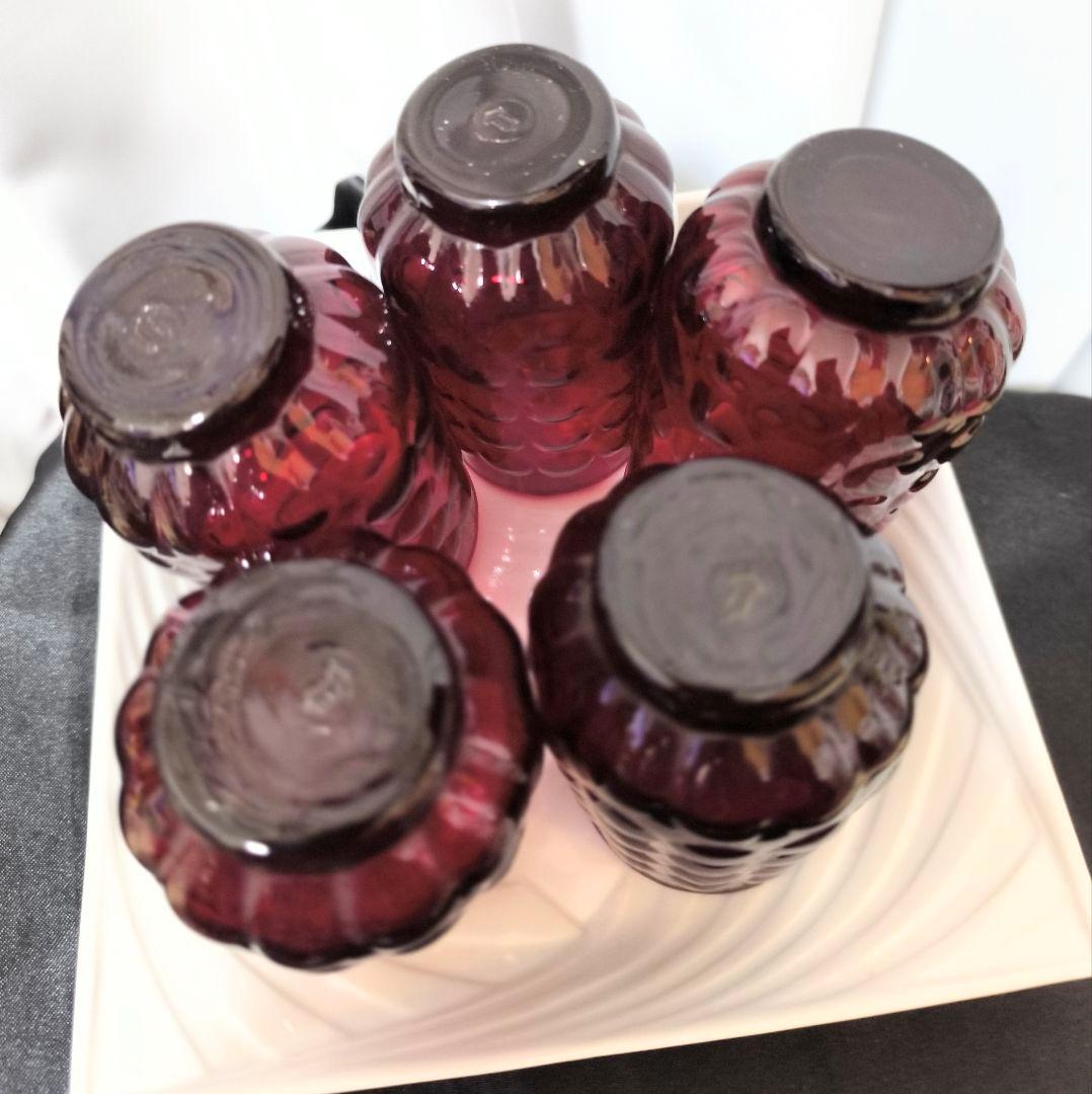 Fire King アンカーホッキング ロイヤルルビー 6 oz タンブラー×5