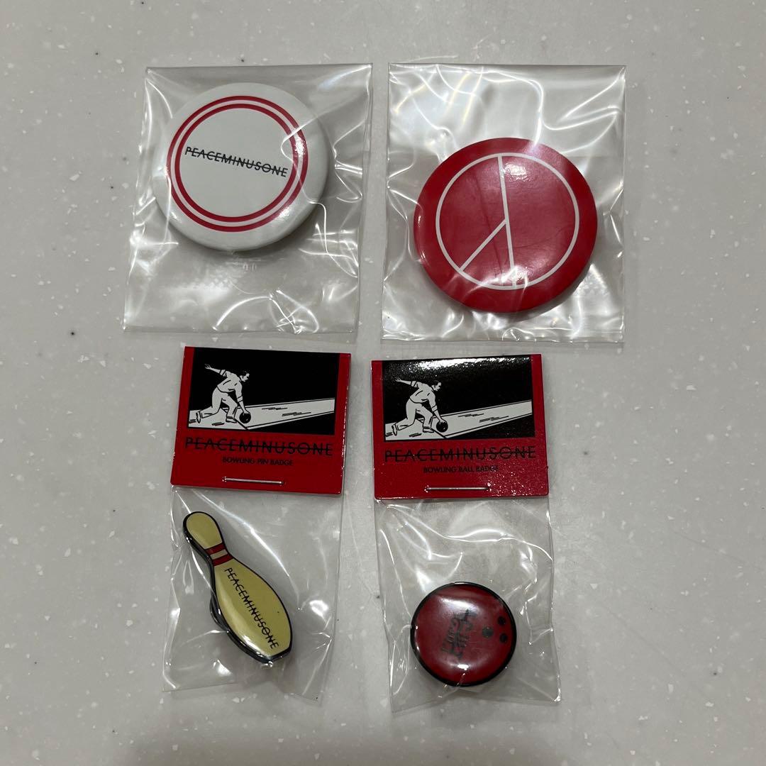 peaceminusone ボーリングピンバッジ　缶バッジ　4つセット