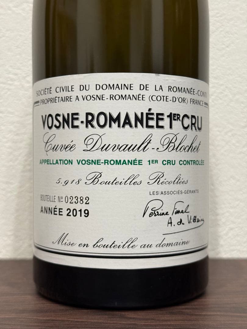 【空瓶コルク有】DRC ヴォーヌ・ロマネ1er Cru 2019ロマネ・コンティ