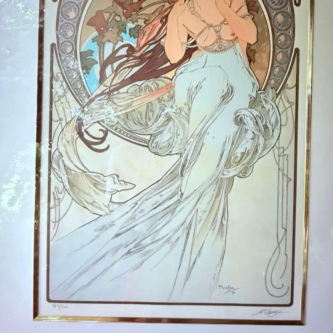 新春特別価格‼️ミュシャ「音楽」リトグラフ 版上と刷り師鉛筆サインあり