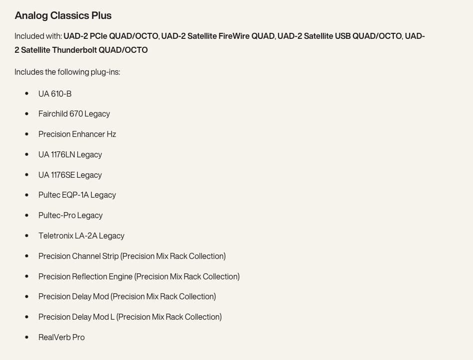 DTM・DAW UAD2 Satellite TB3 Octo