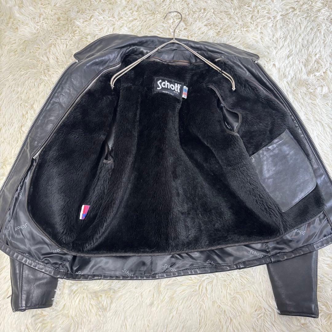 美品✨schott 642 レザージャケット　シングルライダース　牛革　40 黒