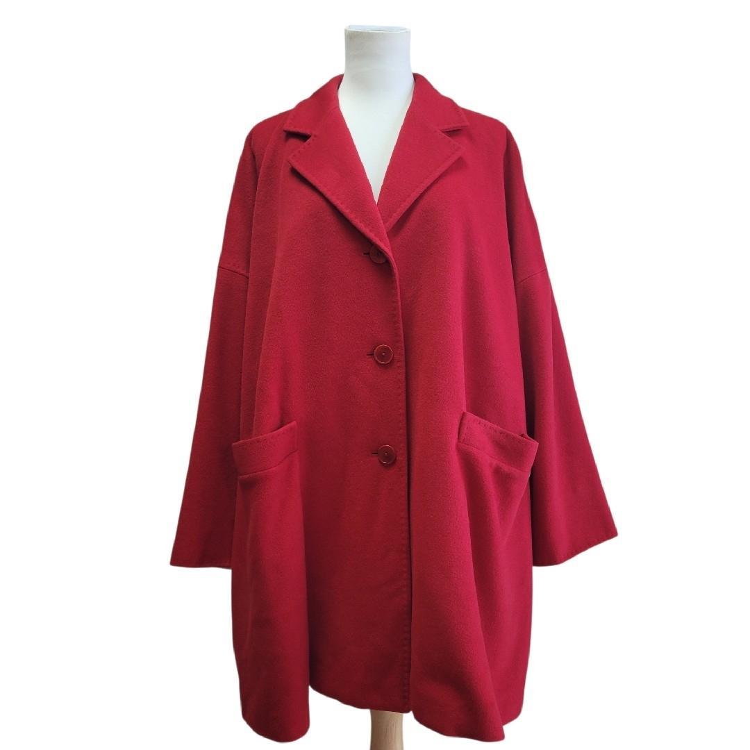 マックスマーラ　白タグ　ウールカシミヤアンゴラ混　オーバーサイズチェスターコート