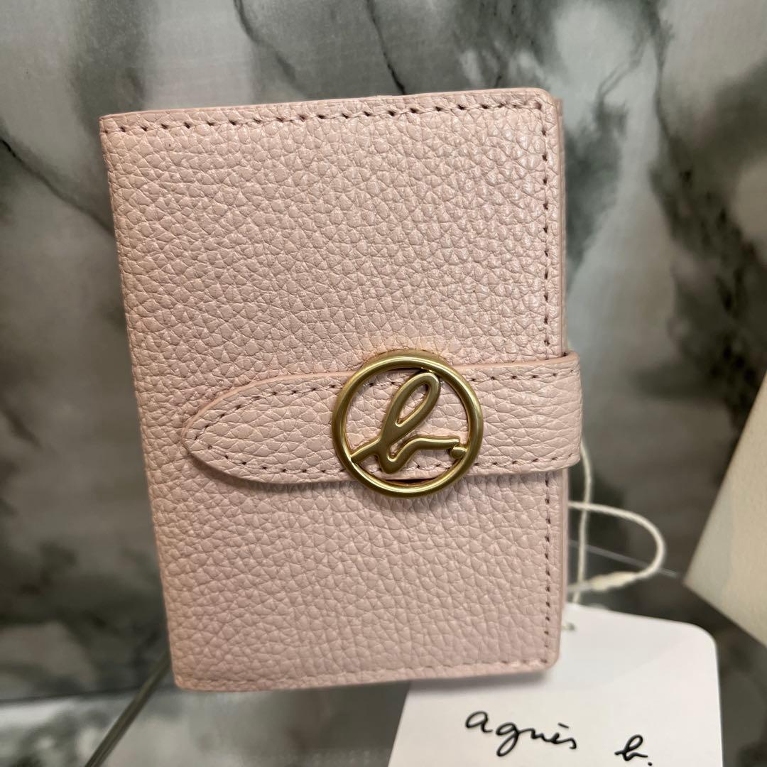 【新品未使用】agnès b. ベビーピンクの 三つ折りミニ財布