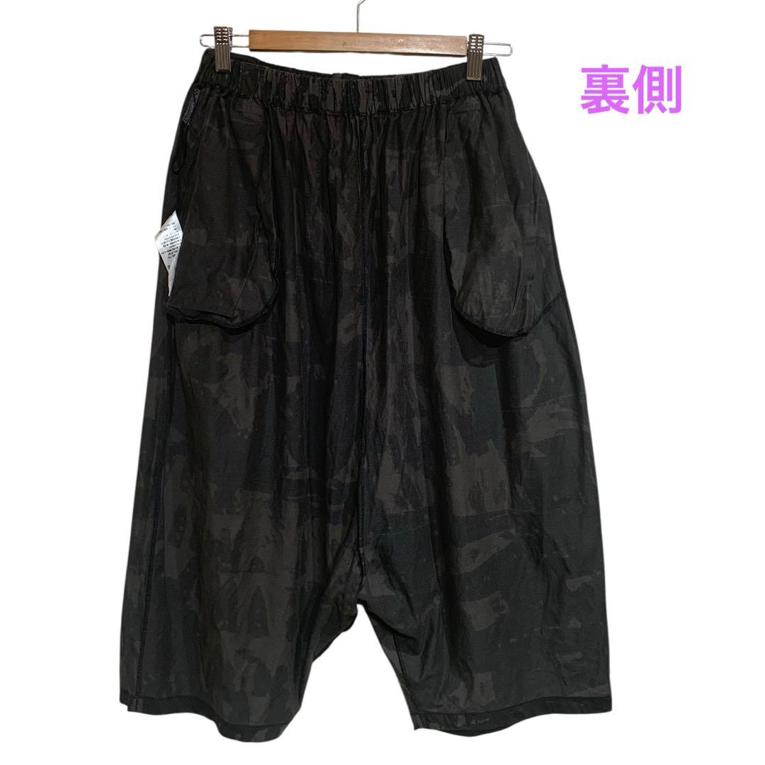 萌　MOYURU やわらかい綿　七分丈サルエルパンツ　ワイド　総柄　サイズM〜L