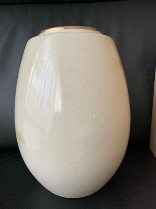 未使用‼️九谷焼　花瓶　竹雀　金彩　九谷窯元陶寿製　8号　美術品