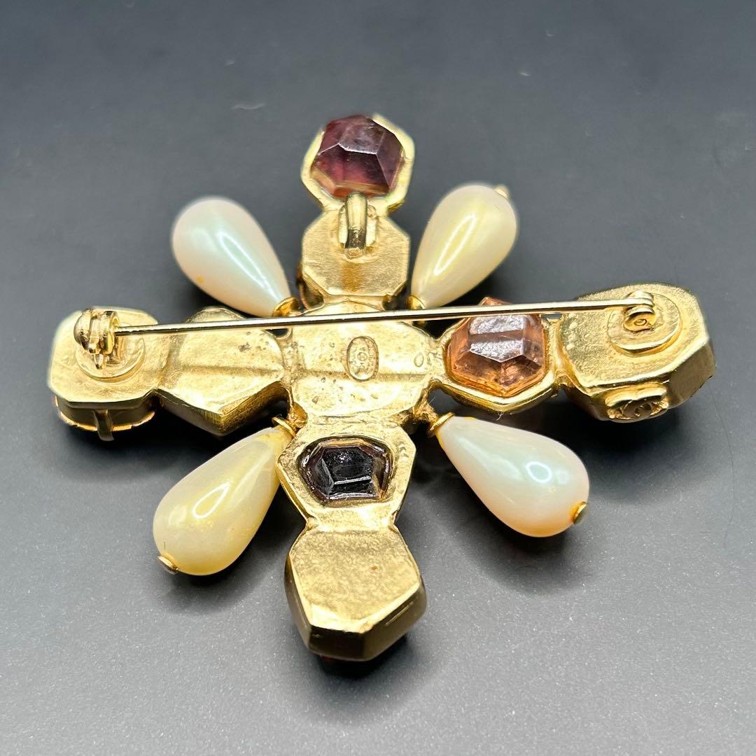 【激レア】シャネル ブローチ グリポア ゴールド ココ ビジュー カラーストーン