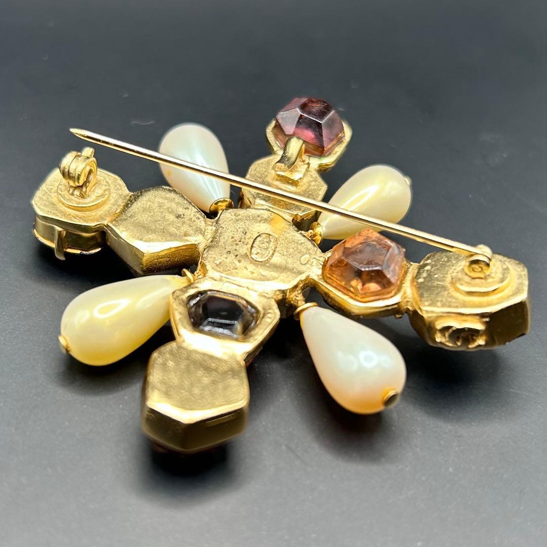 【激レア】シャネル ブローチ グリポア ゴールド ココ ビジュー カラーストーン