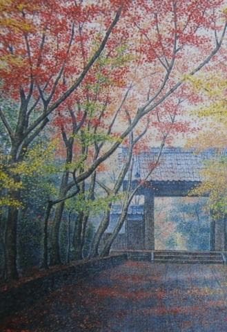 酒井英利、【盛秋】、希少な額装用画集より、新品額装付、状態良好