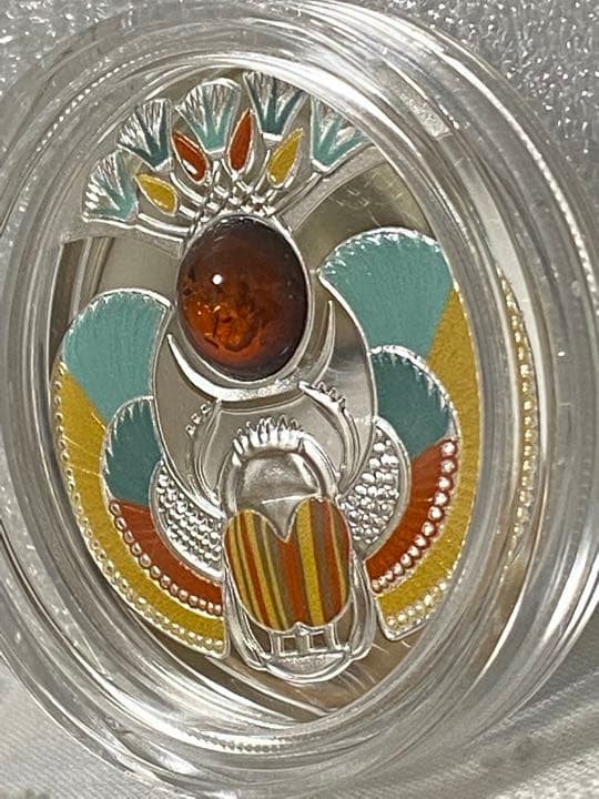 2022　ニウエ　スカラベ　琥珀　600個限定　銀貨　