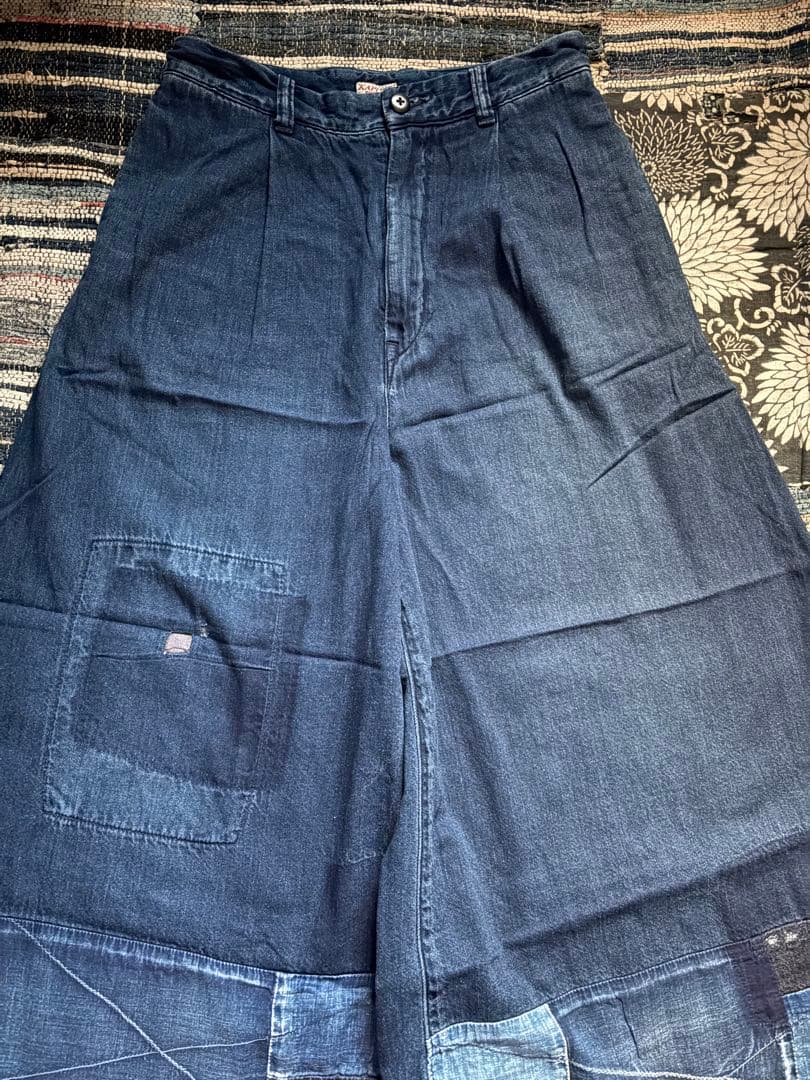 kapital デニムパッチワークガウチョパンツ