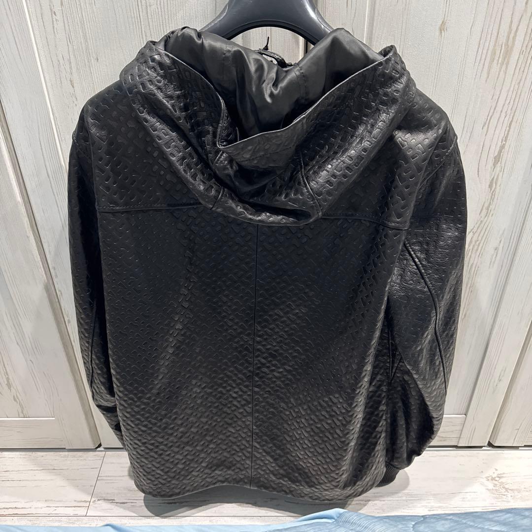 XXLサイズ/現行●HUGO BOSS レザージャケット エンボス