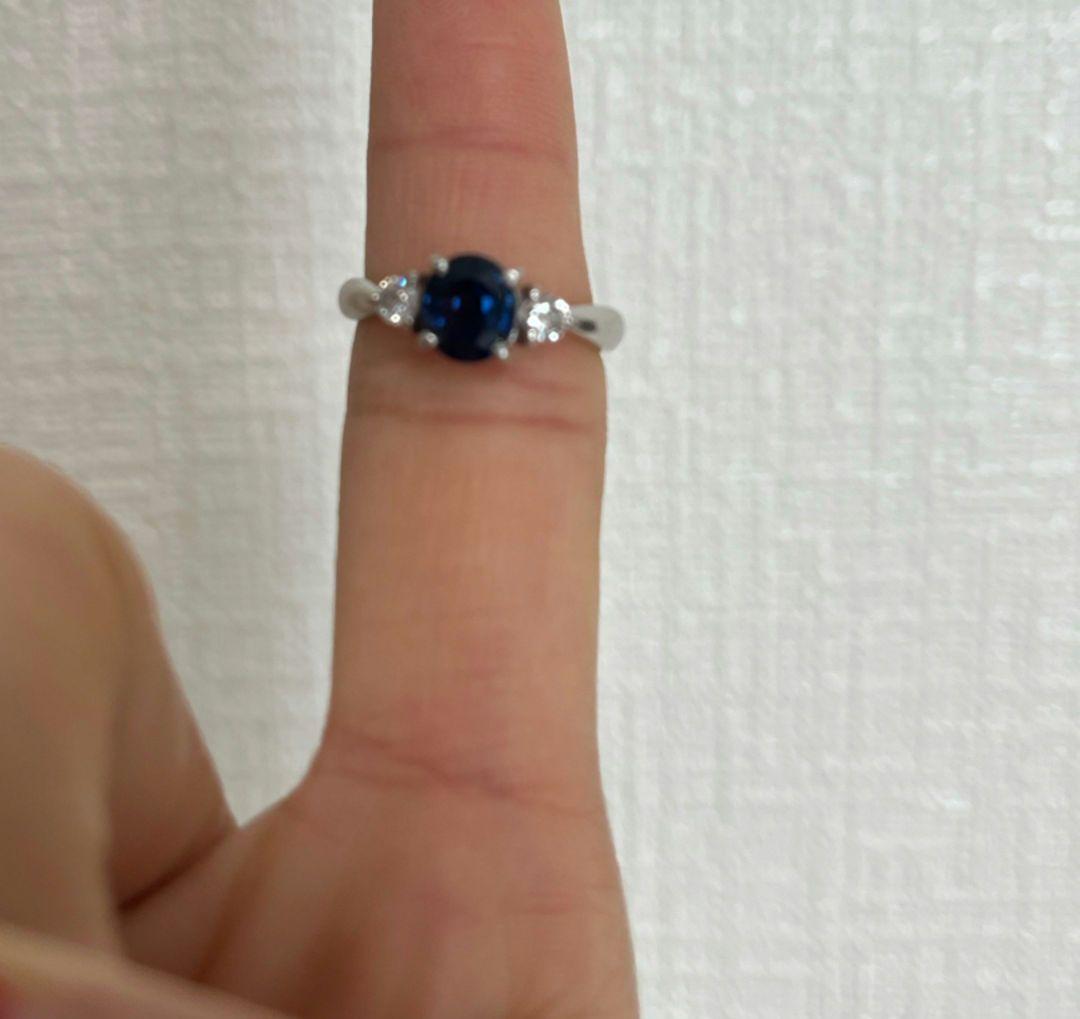 サファイア　リング　pt900