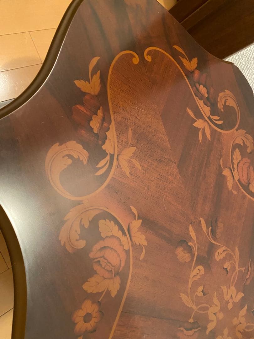 猫脚　象嵌イタリア製　木製テーブル