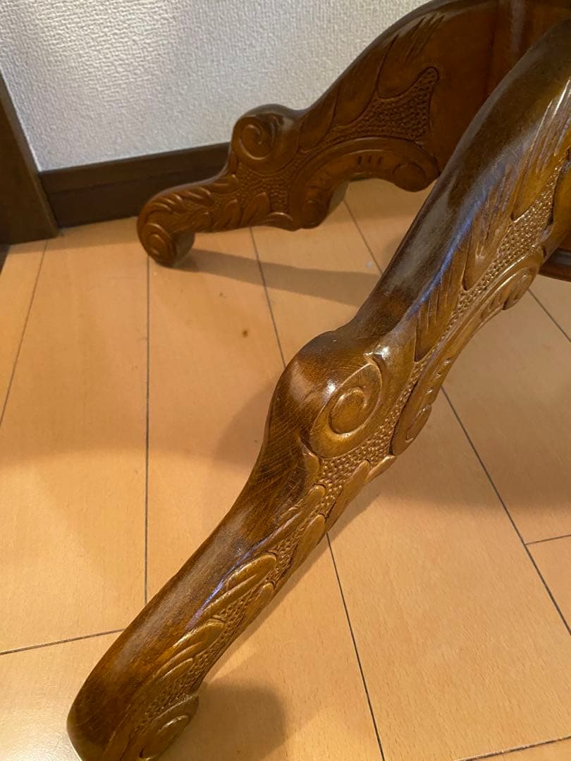 猫脚　象嵌イタリア製　木製テーブル