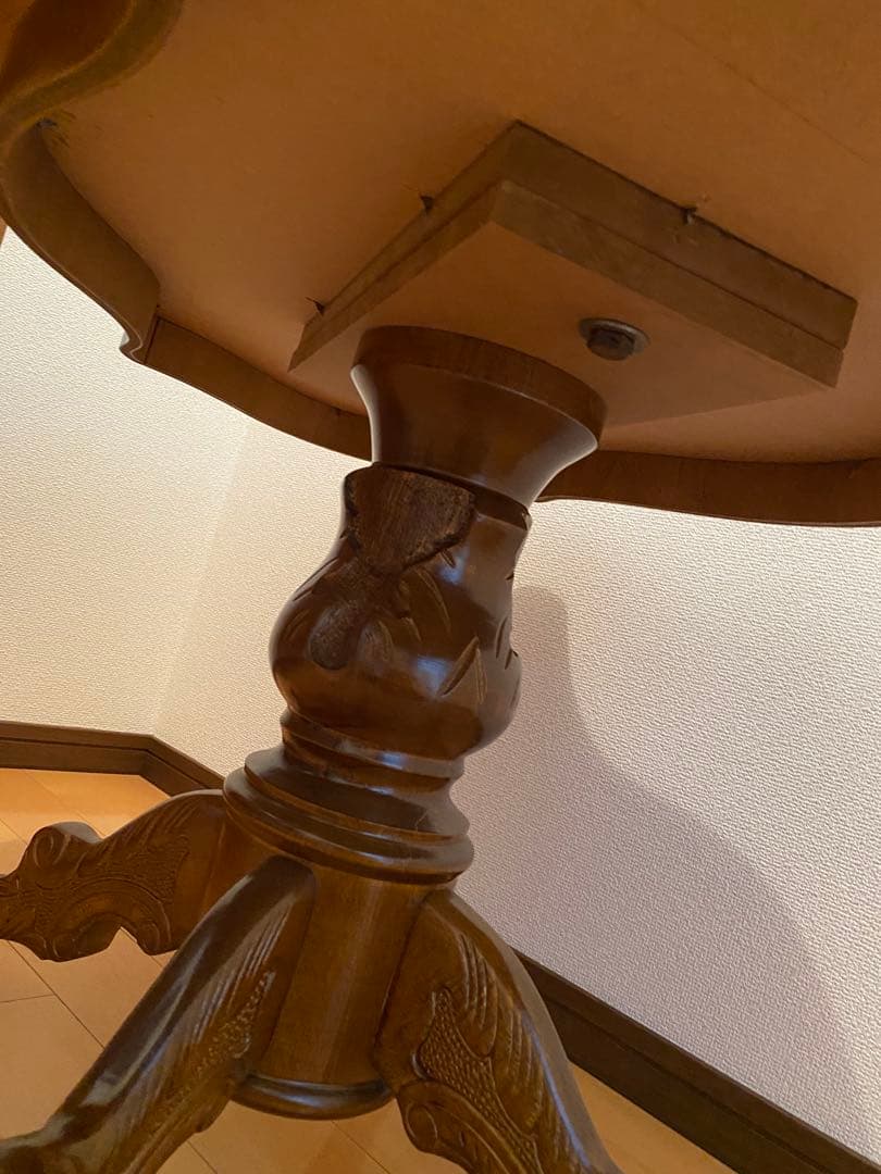 猫脚　象嵌イタリア製　木製テーブル