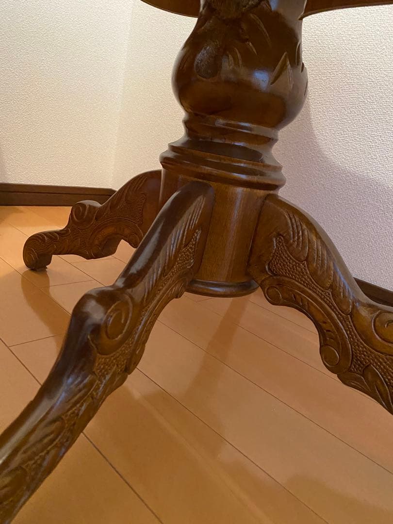 猫脚　象嵌イタリア製　木製テーブル