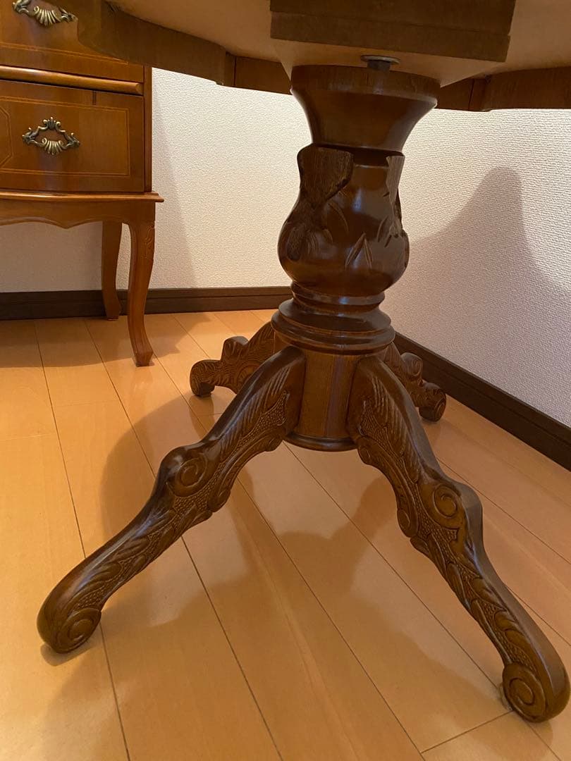 猫脚　象嵌イタリア製　木製テーブル