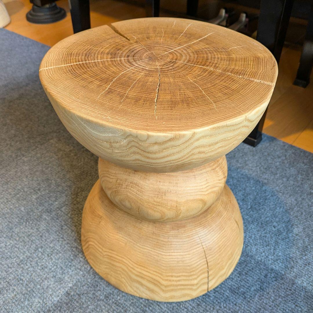:)　栗　天然木　丸太　椅子　スツール　高さ約30.5㎝