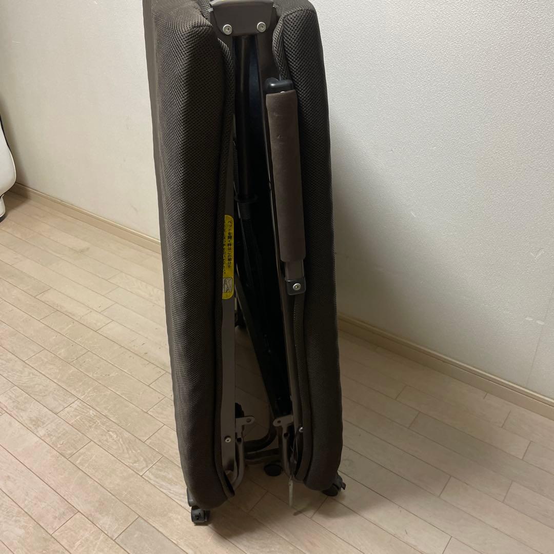 折りたたみベッド ダークブラウン メッシュ