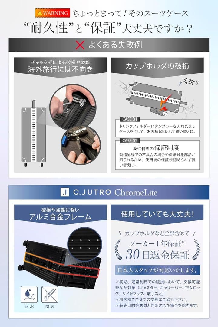 C.jutro Sサイズ ブラック 機内持込 スーツケース キャリーケース 黒