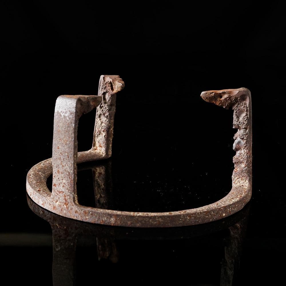 釜師 菊池 正直 作 和銑 わずく 虫喰笹瓜 五徳 茶道具 砂鉄 共箱茶道具