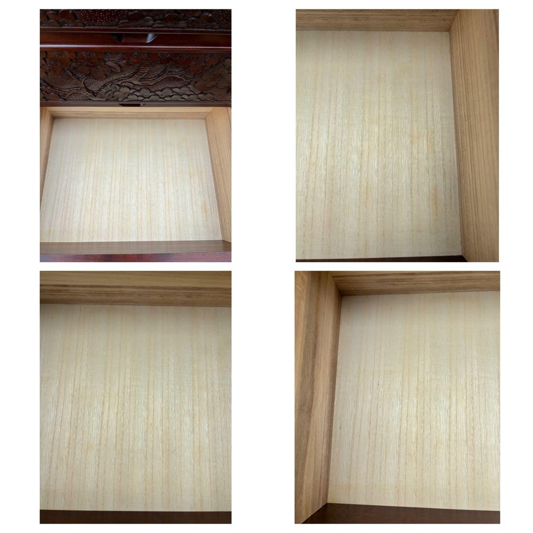 大坂屋家具店　軽井沢彫　4段チェスト　桜彫刻　伝統工芸　小箪笥