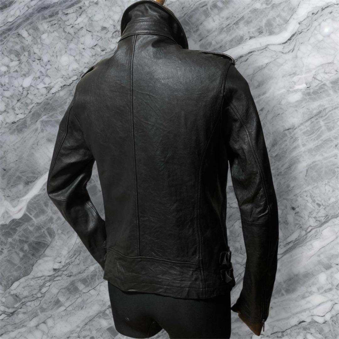 超美品 バーバリーブラックレーベル ライダースジャケット レザージャケット