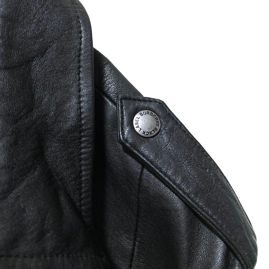 超美品 バーバリーブラックレーベル ライダースジャケット レザージャケット