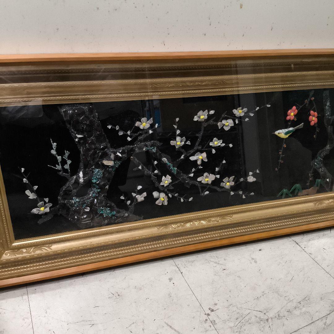 貴石画★花と鳥のデザイン アート作品