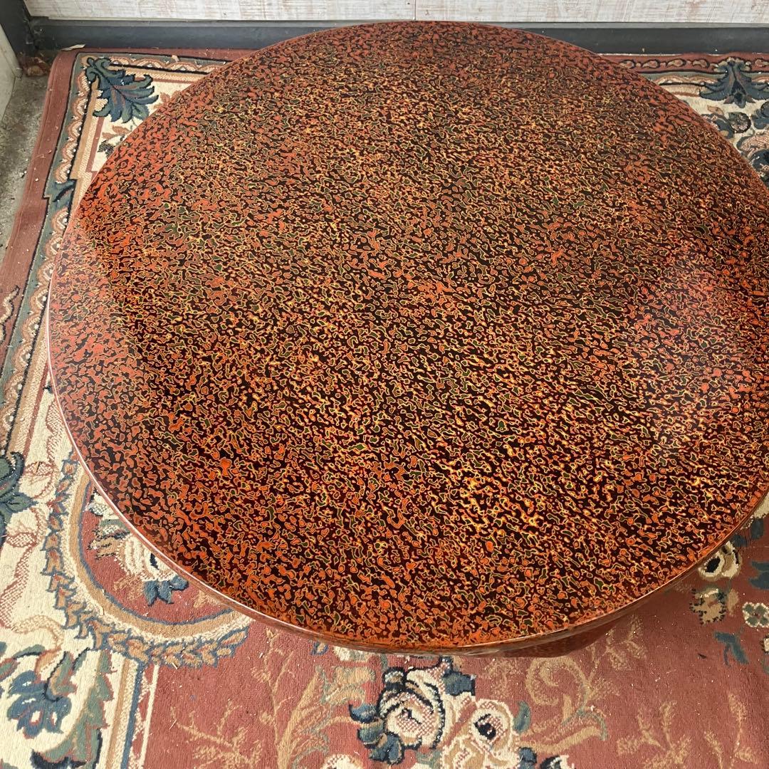 昭和レトロ 津軽塗り 螺鈿 円卓 ちゃぶ台 センターテーブル ローテーブル 座卓