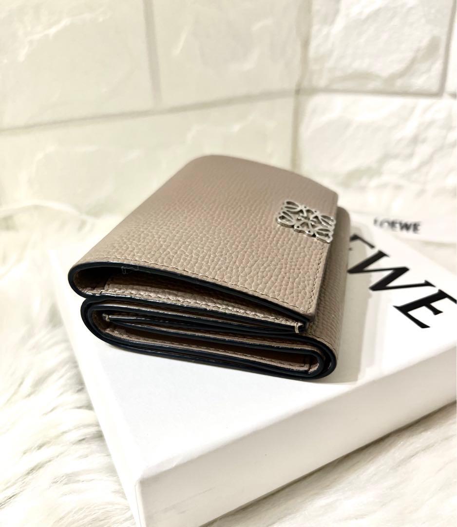 【monpi様】LOEWE トライフォールド 三つ折り財布 グレージュ 箱・巾着